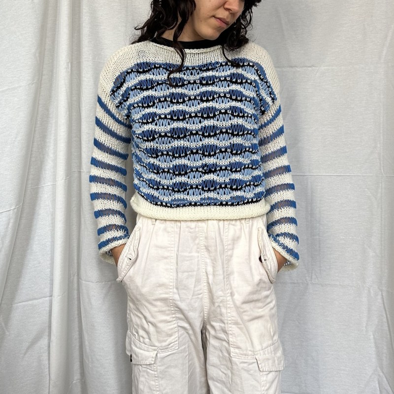 Wavy Blue Pullover